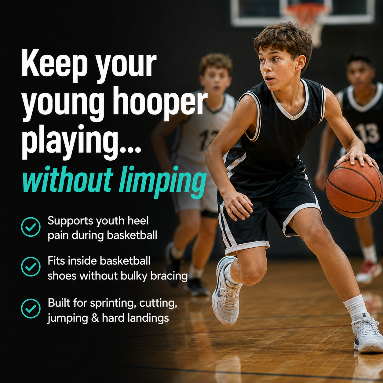 Balabu™ Youth Heel Support Built For Basketball Players With Sever’s Disease